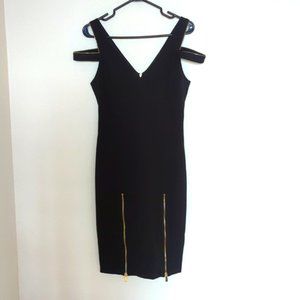 Guess Inc. Bodycon Dress with Gold Zipper Accents - Size Medium